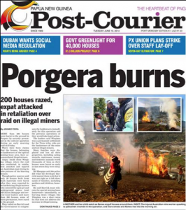 Porgera Burns read the headline in PNG's national paper